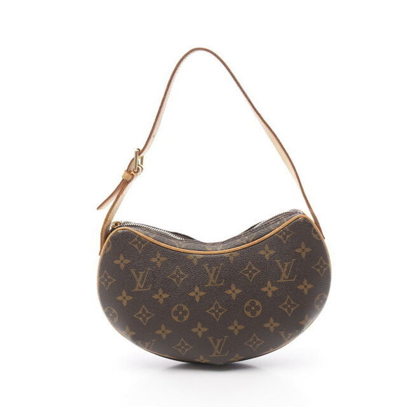 Louis Vuitton Pochette Croissant Monogram Shoulder Bag Leather Brown - Picture 1 of 7